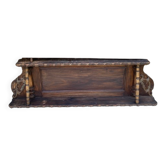 Grande étagère murale 2 plateaux en bois et laiton