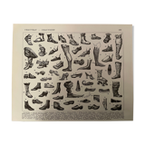 Lithograph engraving on shoes from 1897