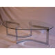 Table basse en verre et chrome de Paul Legeard 1970