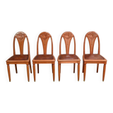 Set of 4 stained beech chairs, Art Deco – 1910