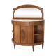 1930s buffet console in solid mahogany, marble and bevelled mirror.