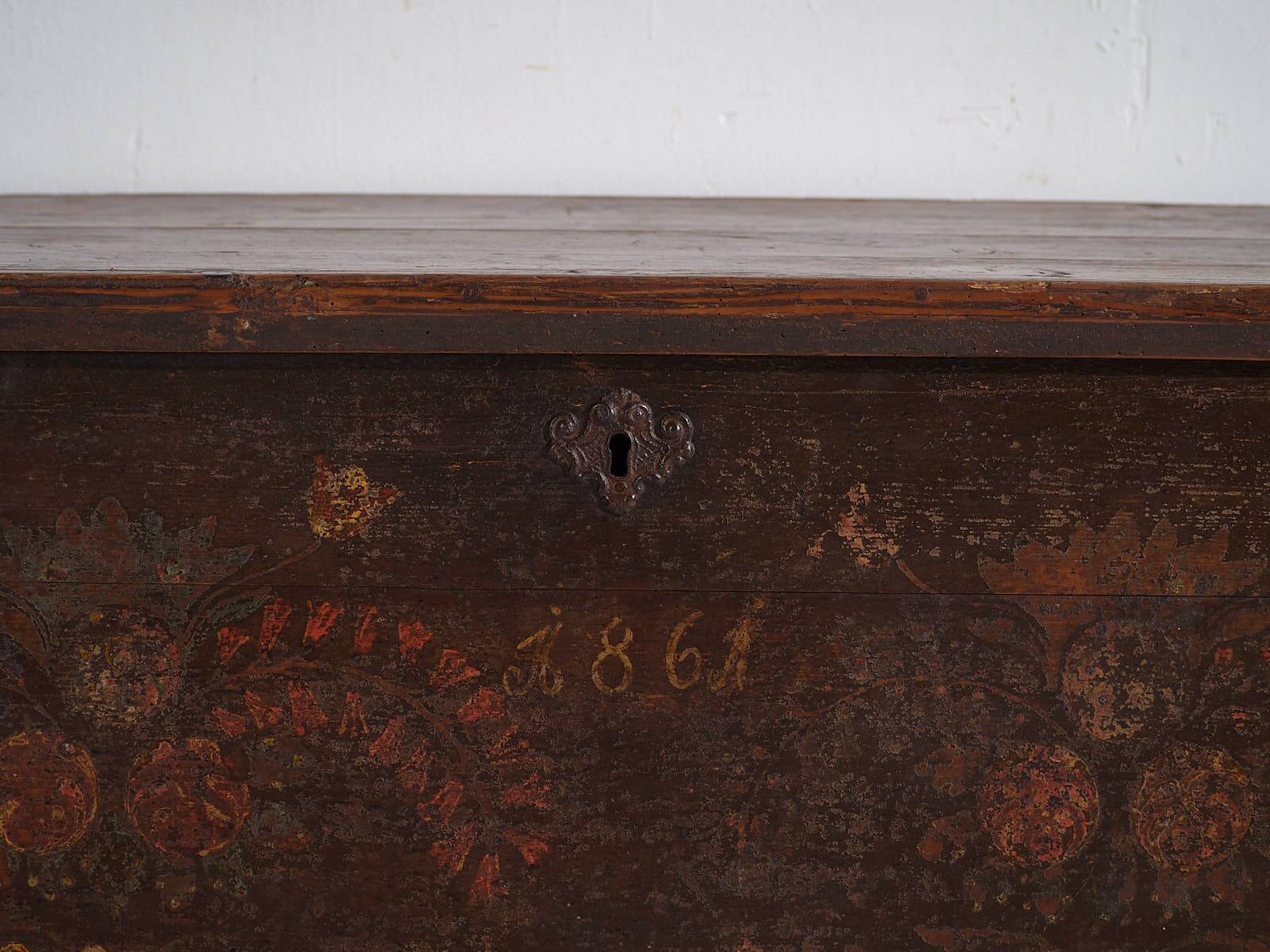 Antique storage trunk dated 1861 #23