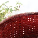 Wastepaper bin, basket, Wicker, Red