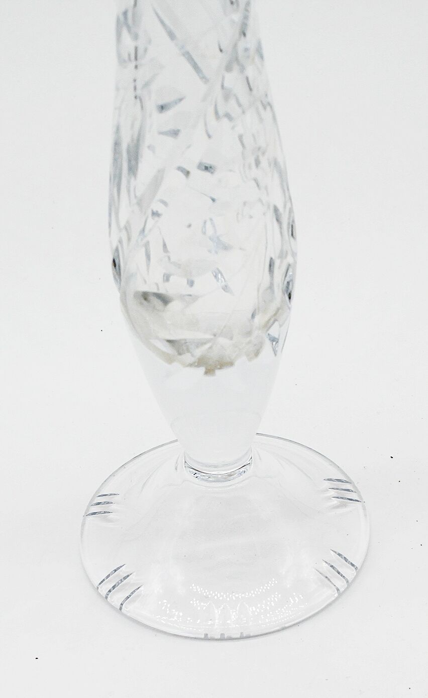 Old chiseled glass vase