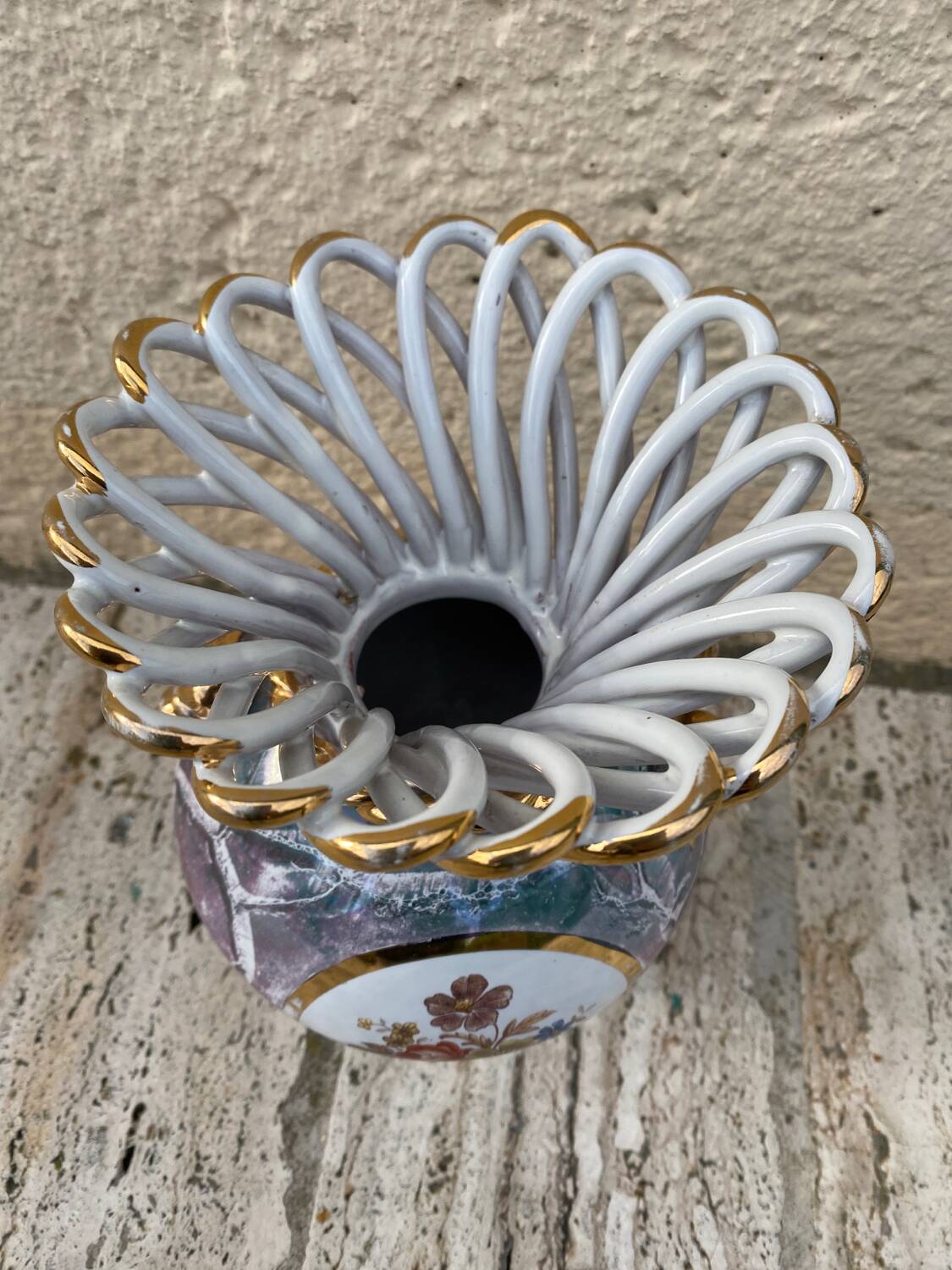 Vintage shell vase