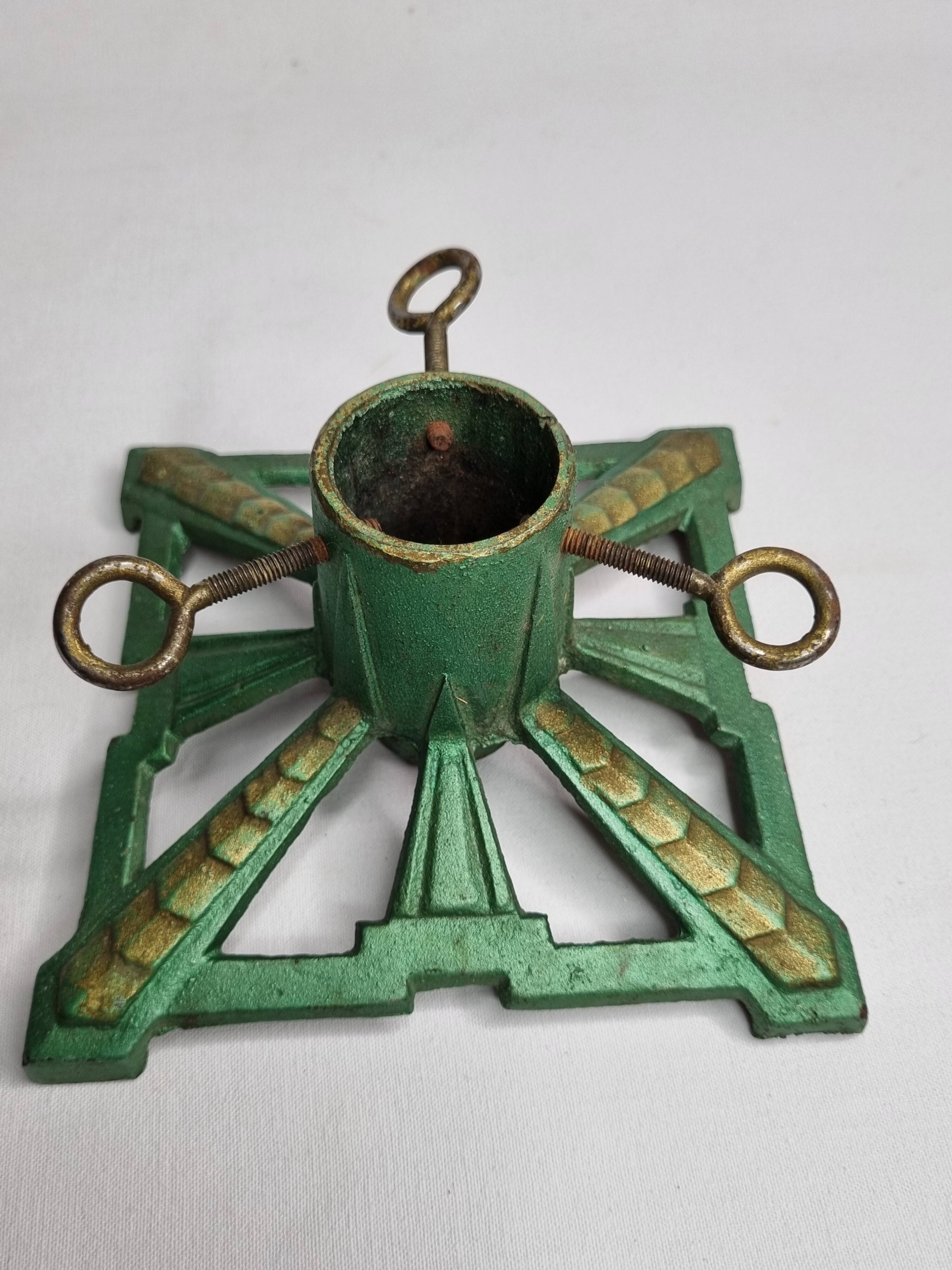 Art Deco tree stand, old, painted cast iron, 15 cm