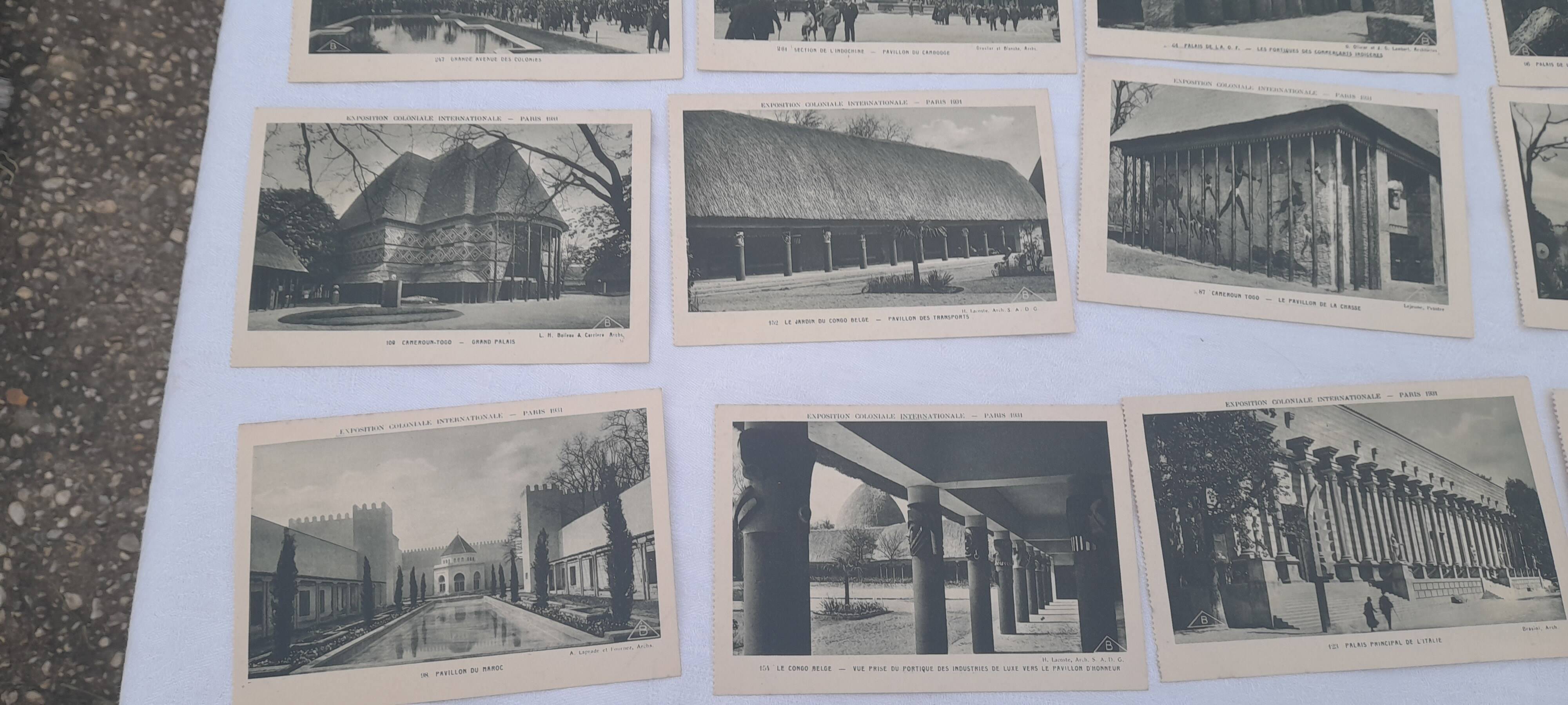 Lot of 24 postcards universal colonial exhibition Paris 1931