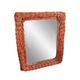 Vintage woven rattan mirror