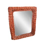 Vintage woven rattan mirror