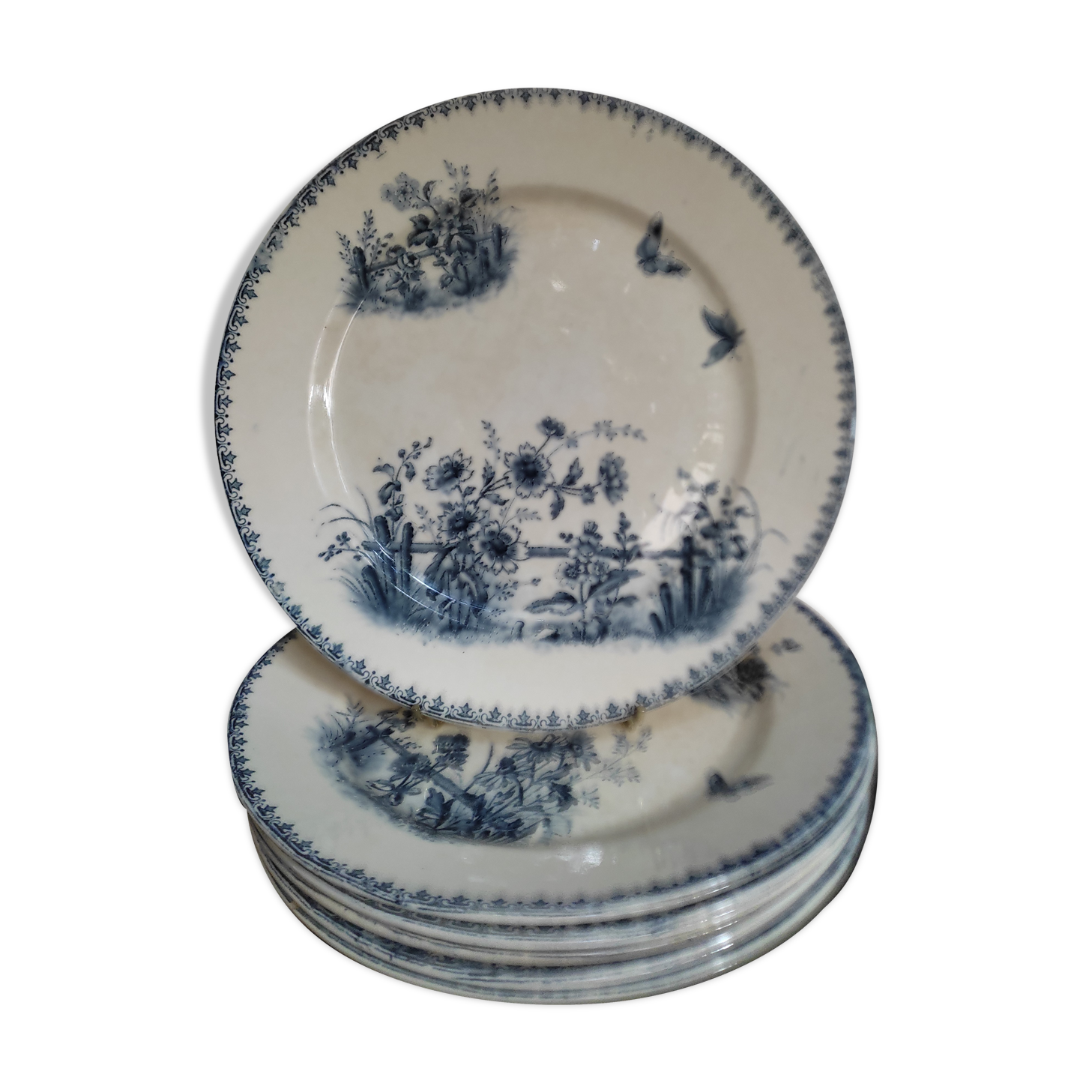 6 assiettes terre de fer Sarreguemines