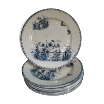 6 plates iron earth Sarreguemines