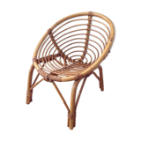 Vintage rattan basket armchair