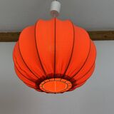 Cocoon orange fabric pendant light, 70s vintage style