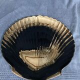Black serving dish shape of vintage scallop shell