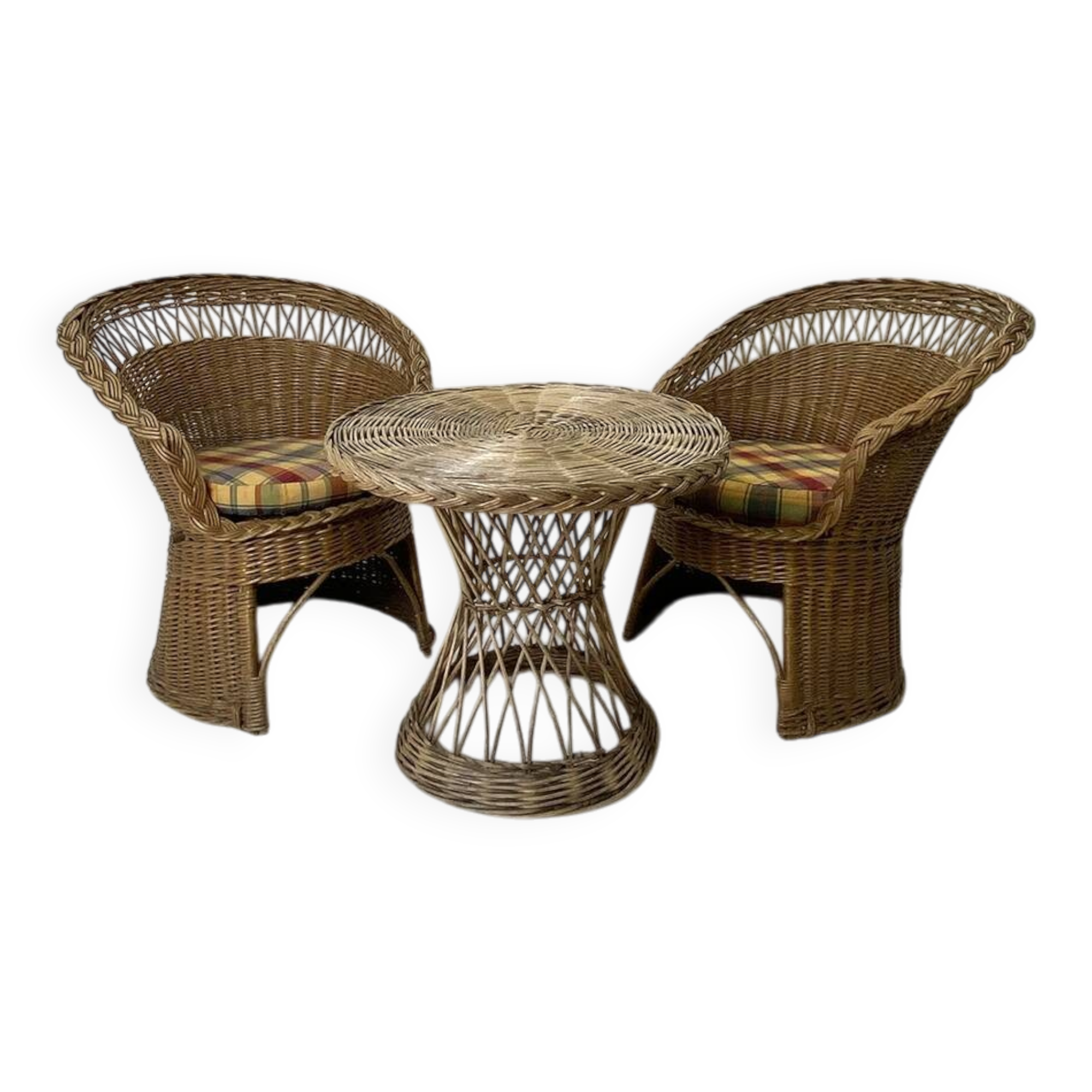 Vintage 70's rattan lounge set