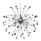 Lustre spoutnik en verre de murano multicolore