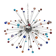 Multicolour “star” murano glass sputnik chandelier
