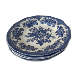 4 plates with English earthenware asian pheasants