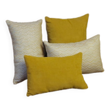 Set of yellow mustard cushions