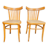 Paire de chaises bistrot cannées 1960 vintage
