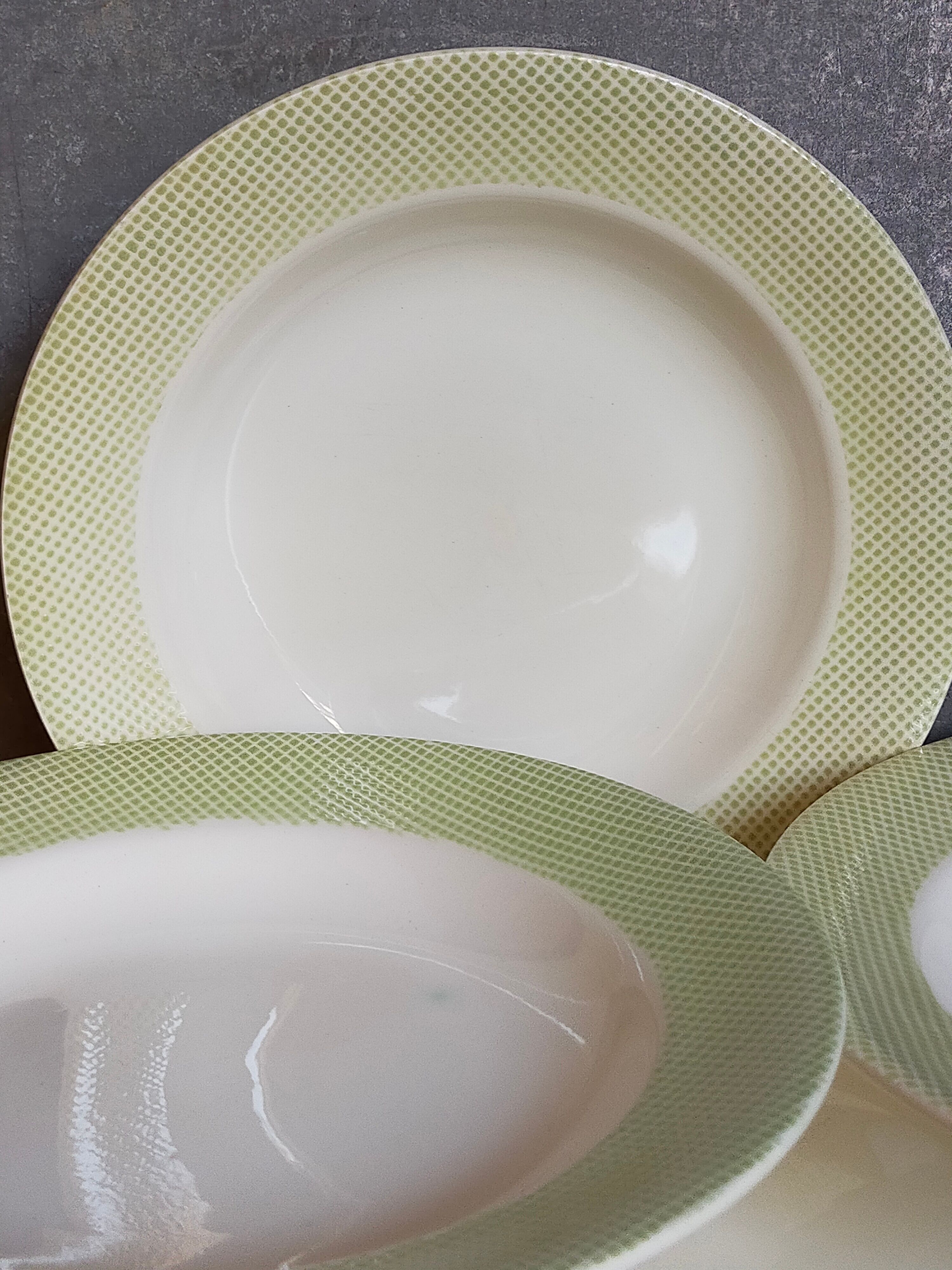 Eight earthenware plates from salins 50s