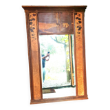 Art Nouveau marquetry mirror signed Auguste Metgé