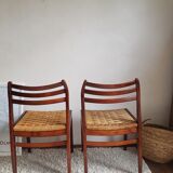 Pair of Scandinavian chairs in braided rope-circa 1960
