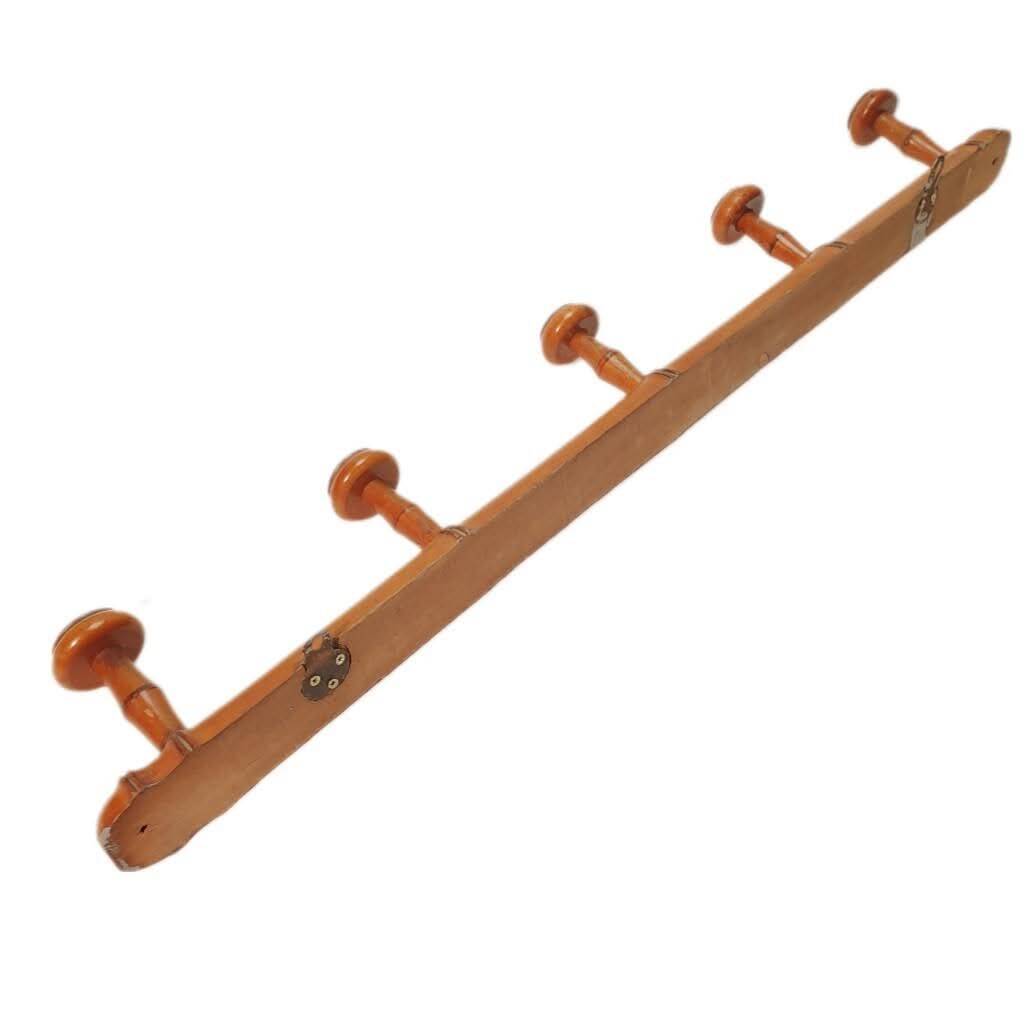 Bamboo style 5 hook coat rack