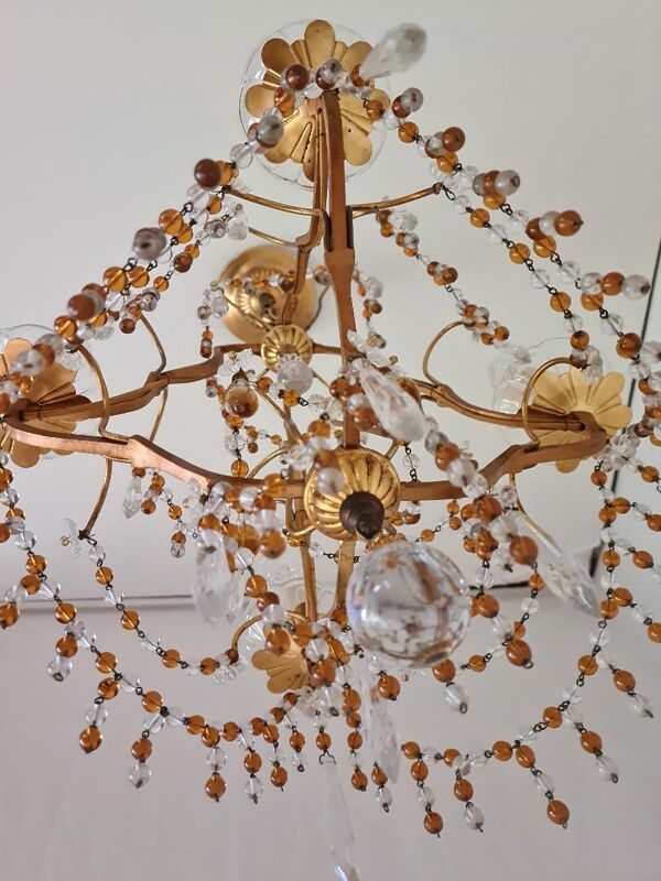 Lustre cage à 4 lumières