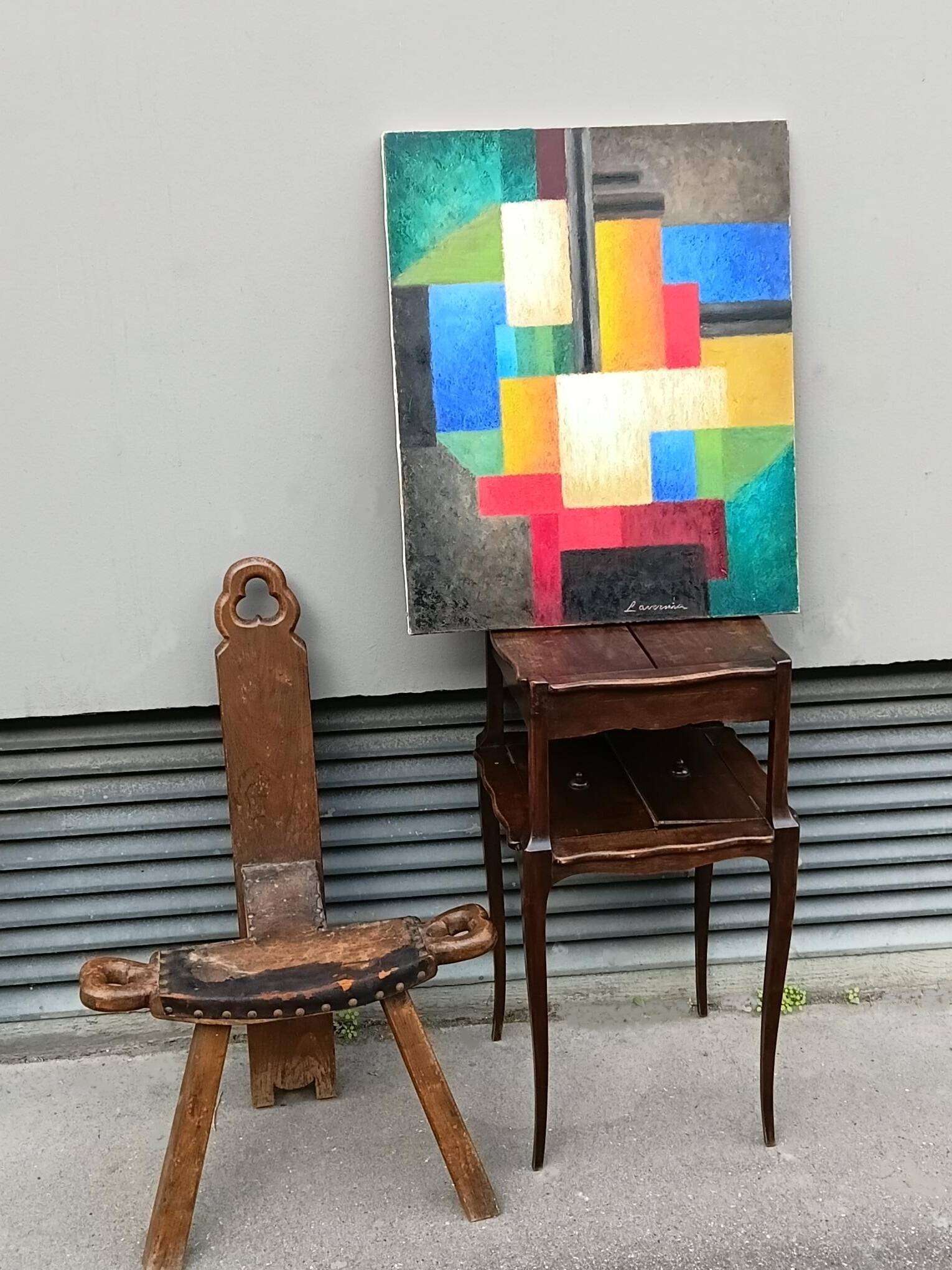 Oil painting on canvas signed Angelina Lavernia