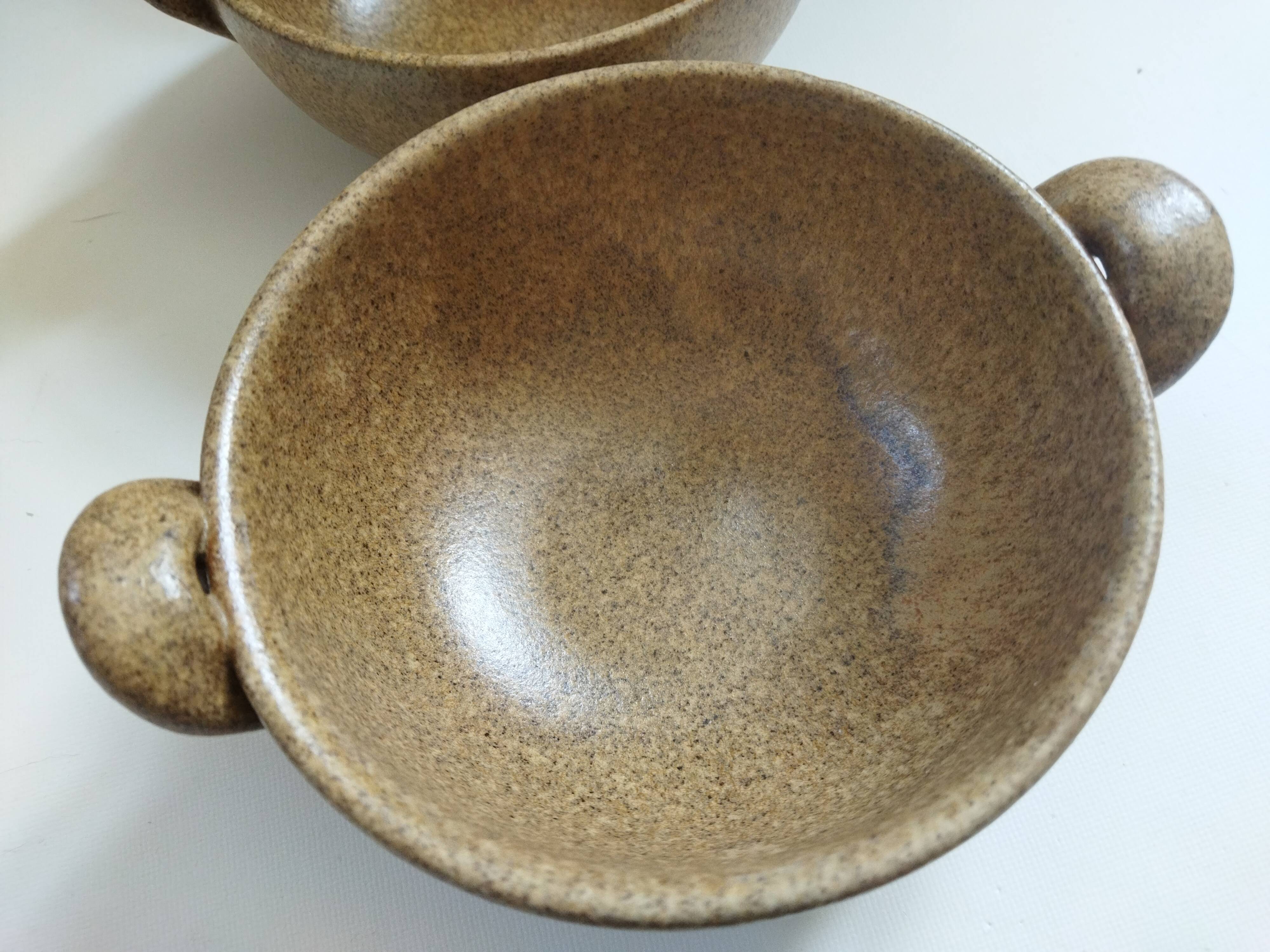 4 stoneware ear bowls
