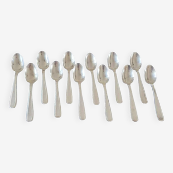 Christofle, Alfenide, Paris - Series of 12 table spoons in silver-plated metal - América model