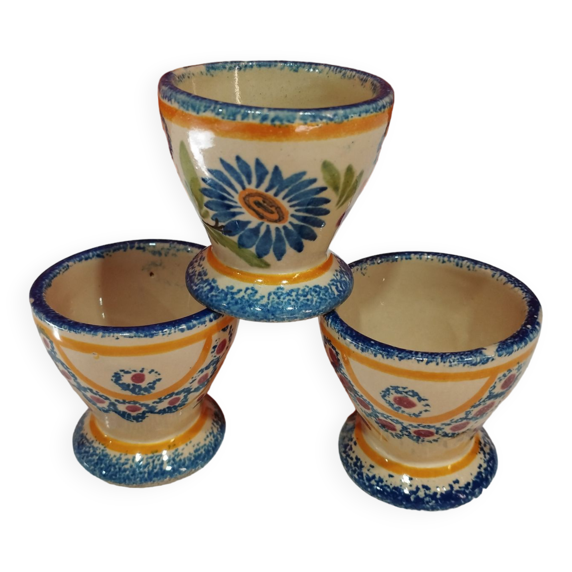 lot of 3 old earthenware shells from Quimper - Henriot