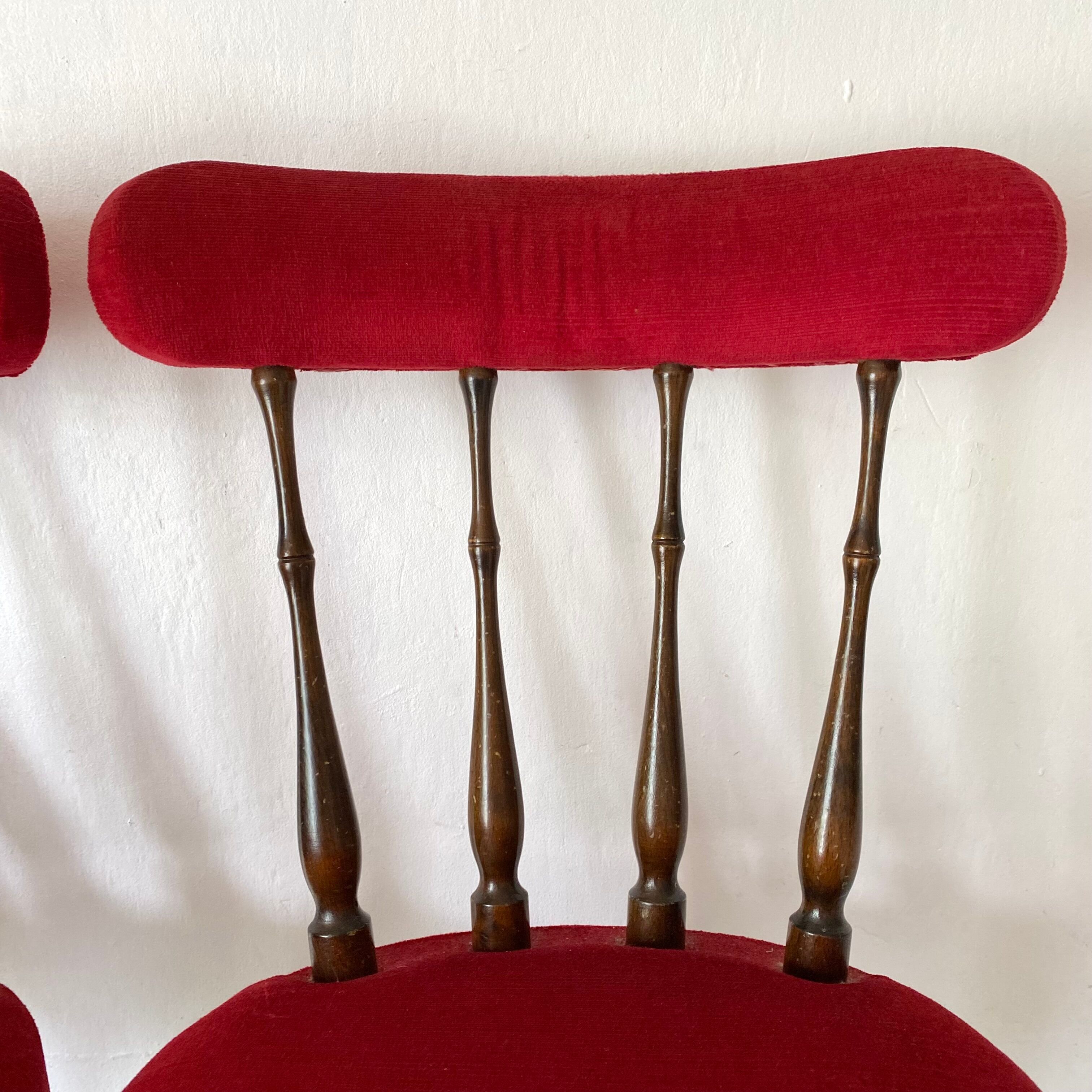 Pair of velvet chairs 60s-70s