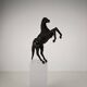 Early 20th Century Antique Leather Horse Sculpture with Glass Eyes