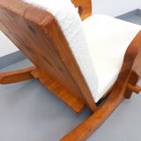 Brutalist rocking chair "sled" vintage