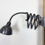 Dark Grey Industrial Scissor Wall Lamp from Elektroinstala, 1960s