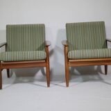 Danish Design Teak Armchair Set Mid-Century Armchair, Set of 2, 60s