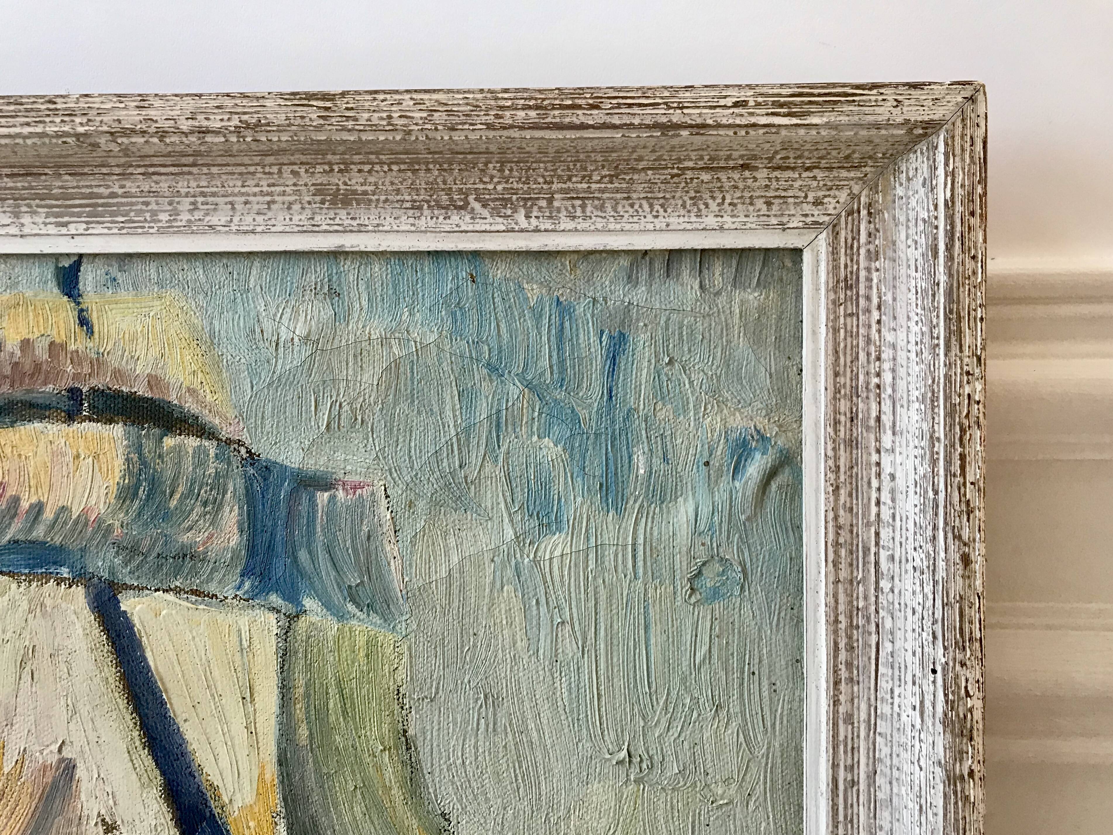 Marine painting oil on canvas old sailboat boat