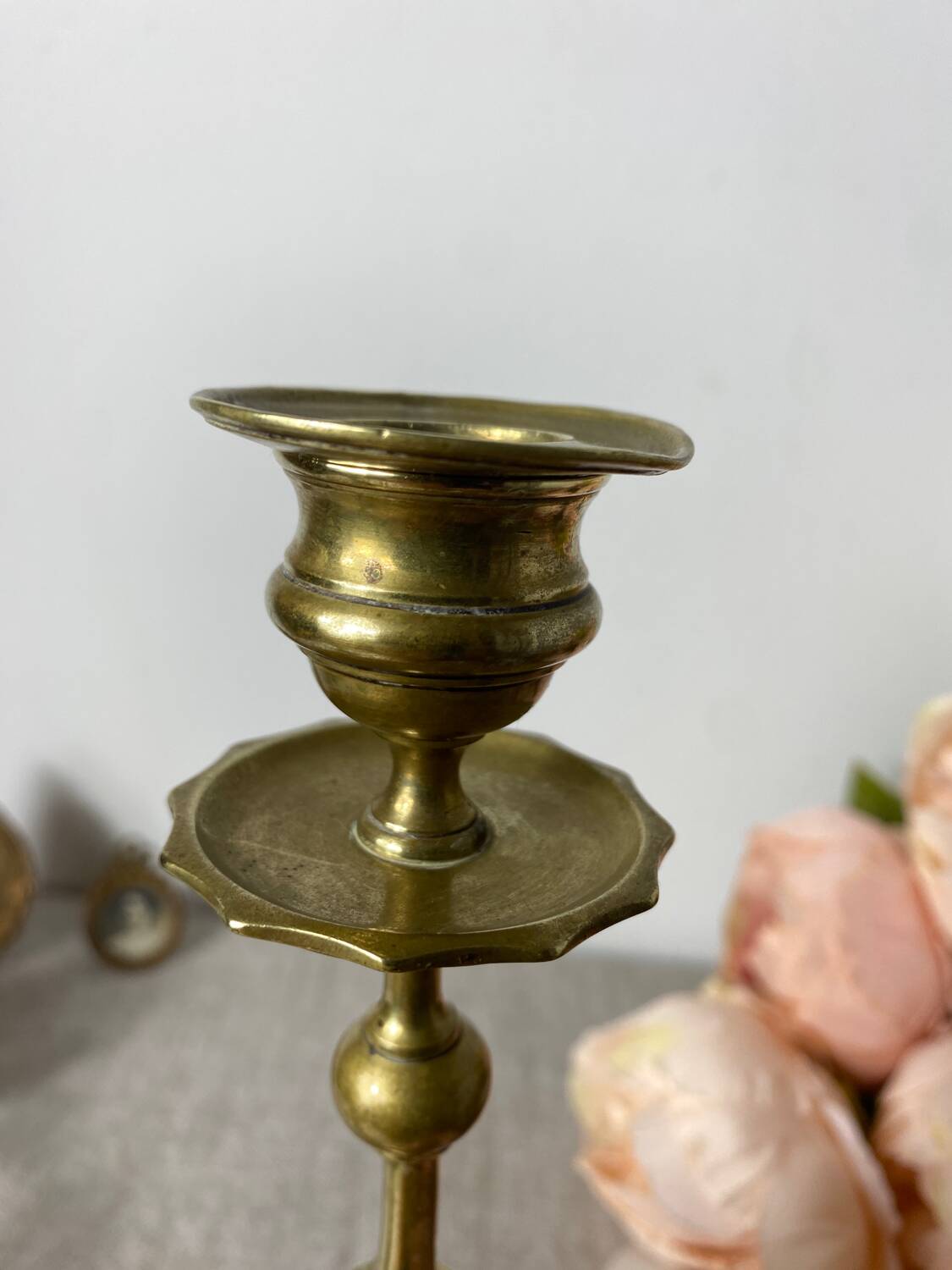 Antique brass candlesticks