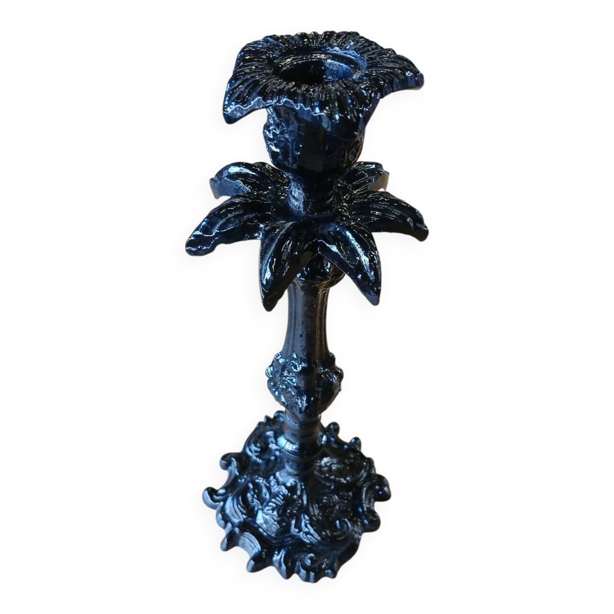 Black metal candle holder/candlestick