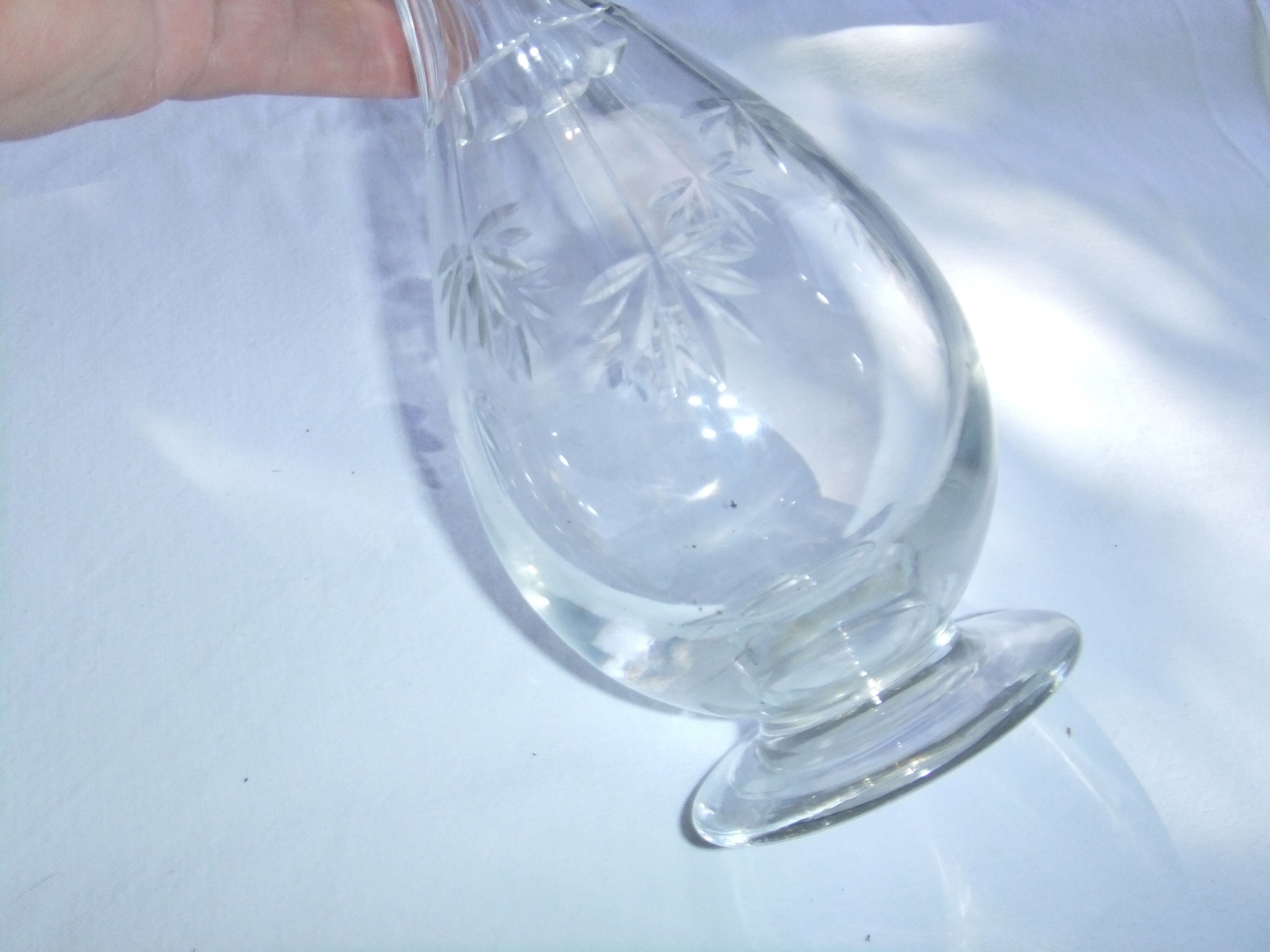 Bohemian crystal liqueur service Baccarat St Louis carafe glasses signed by an anchor