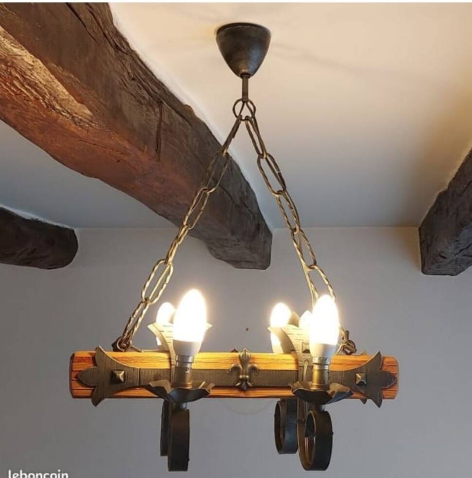 Lustre année 40 fer forgé