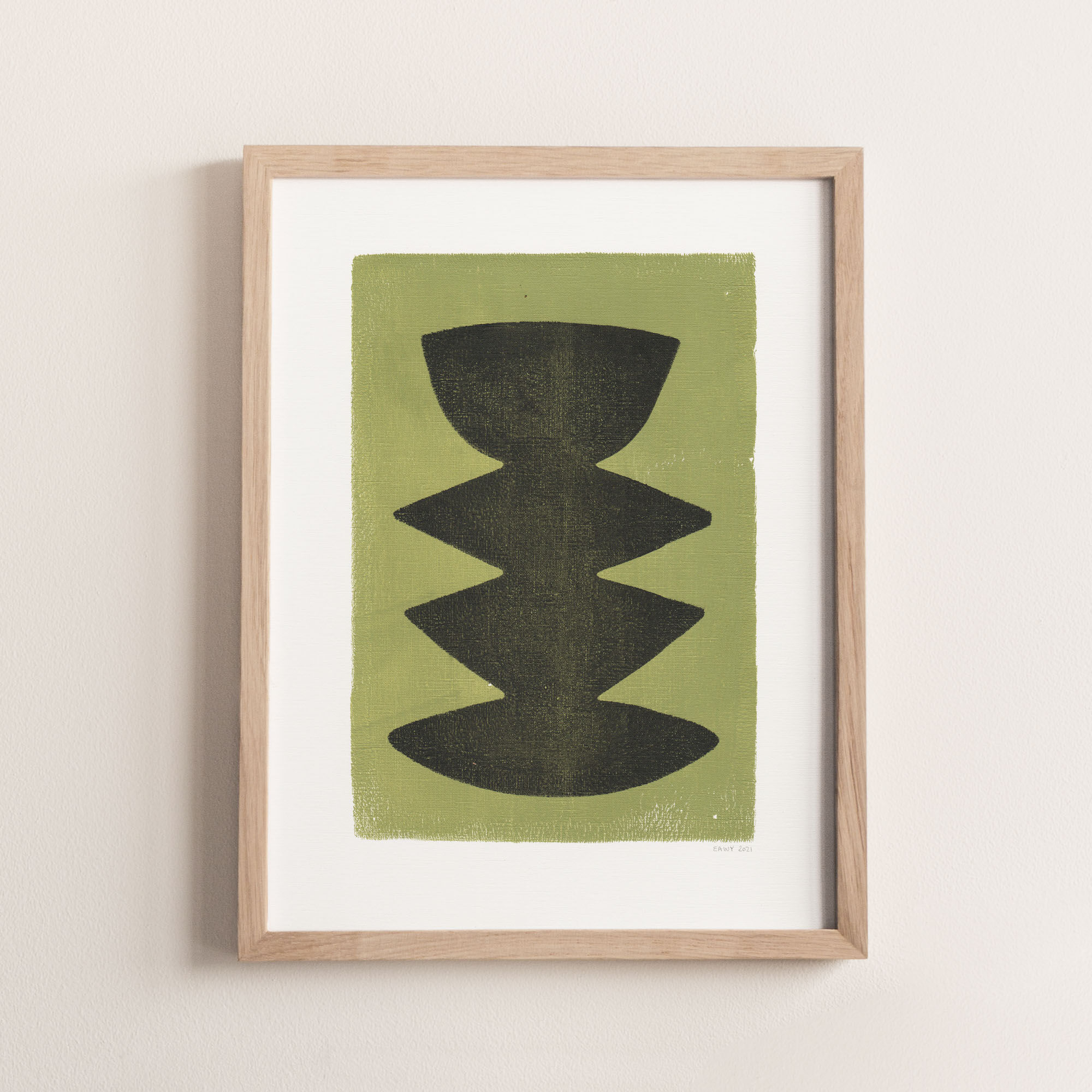 Painting on paper illustration dated and signed eawy m312