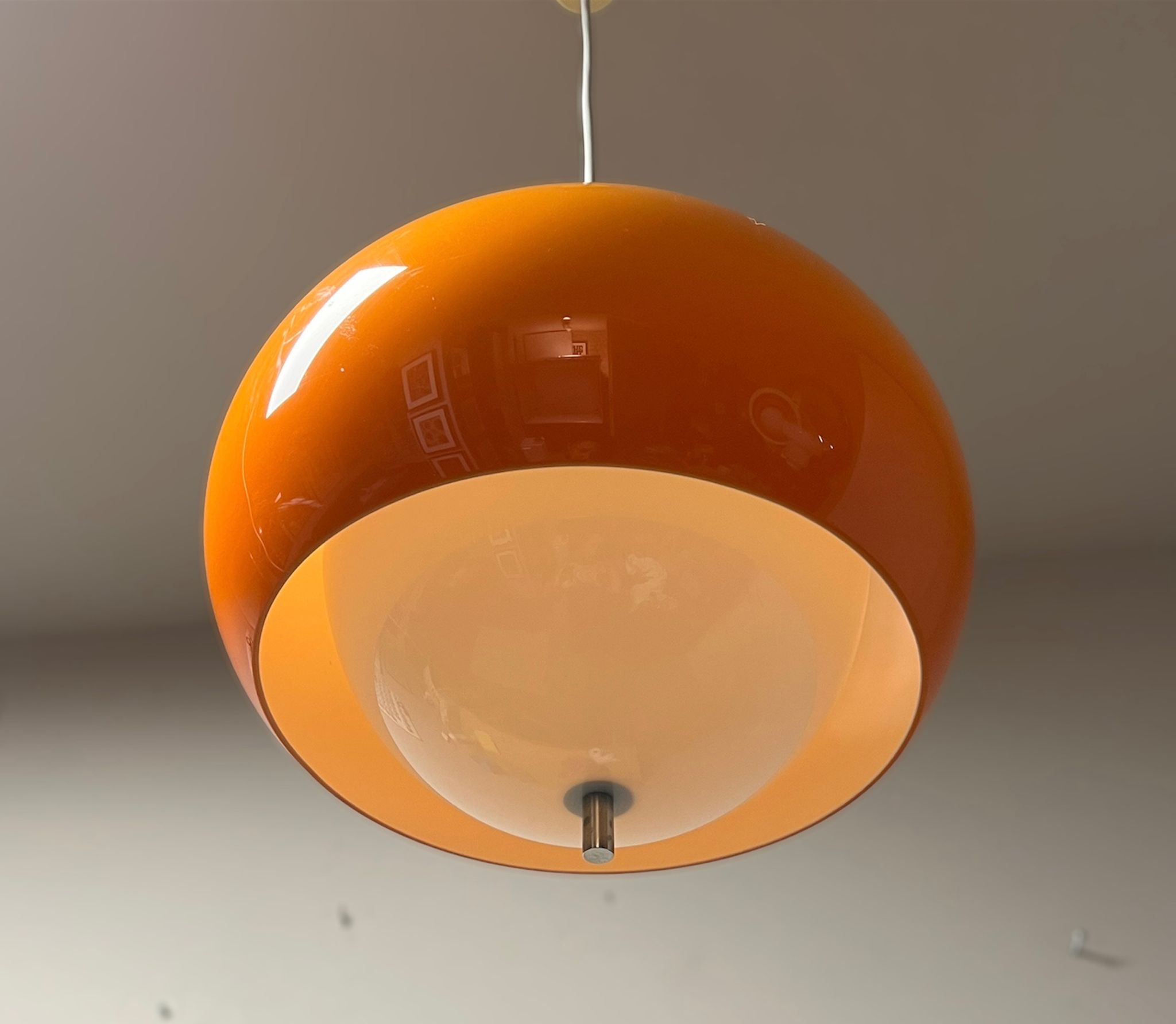 Harvey Guzzini Burgos Pendant Lamp - Rare Space Age Italian Design Hanging Lamp 60s 70s