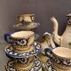 Tea service full coffee earthenware Quimper Henriot cups sugar bowl pot milk jar