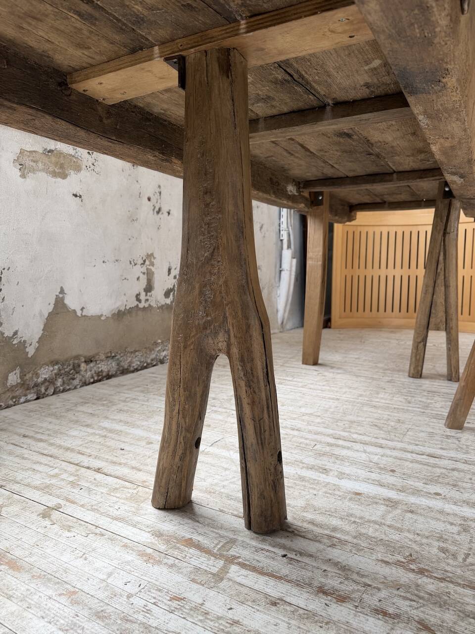 Brutalist popular art table XXL 3.5m/4m pine and oak