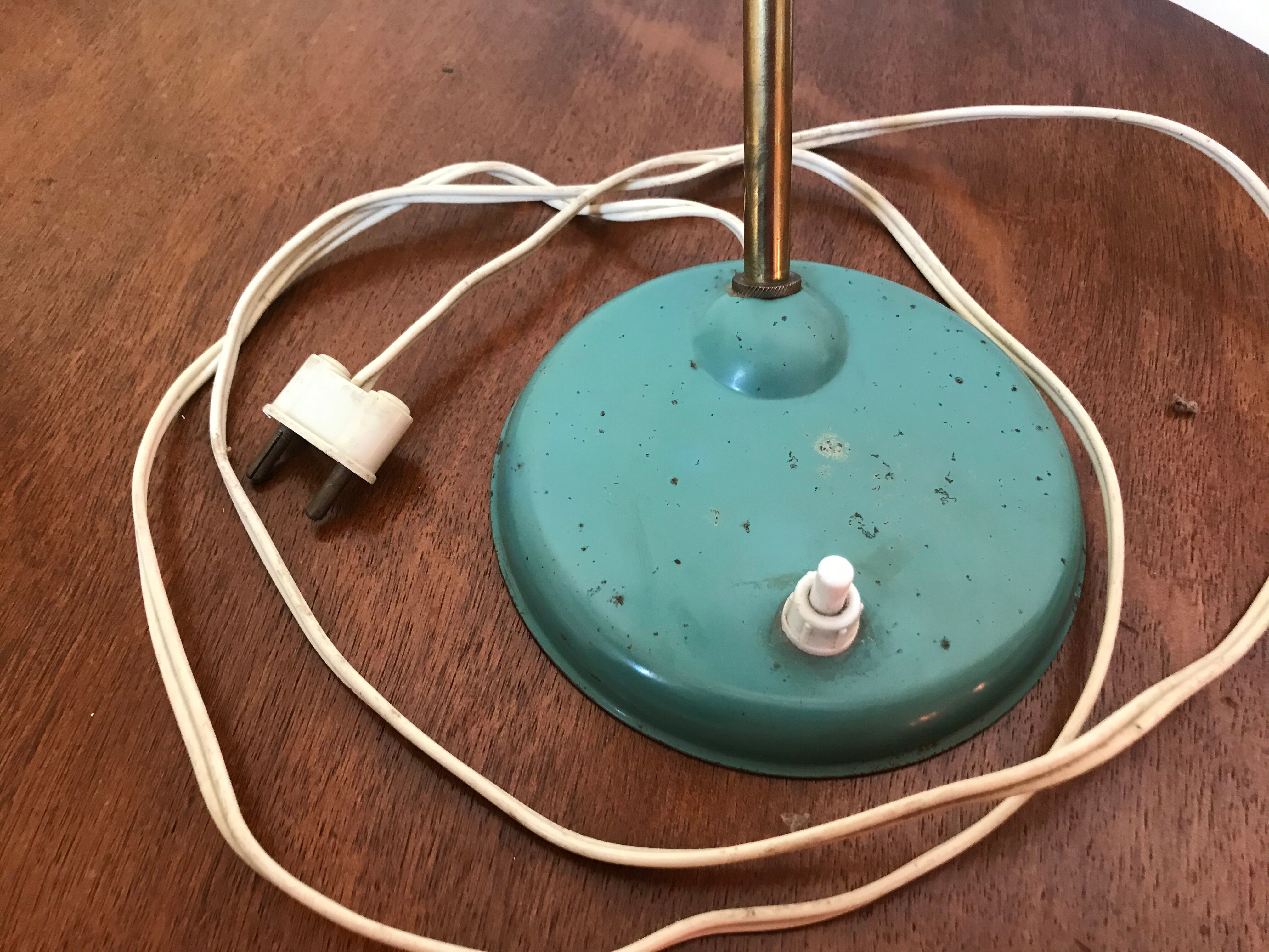 Vintage khaki green metal lamp