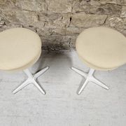 Pair of vintage white metal stools by Bremshey & Co.