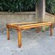 Rectangular coffee table in rattan and smoked glass 100x50